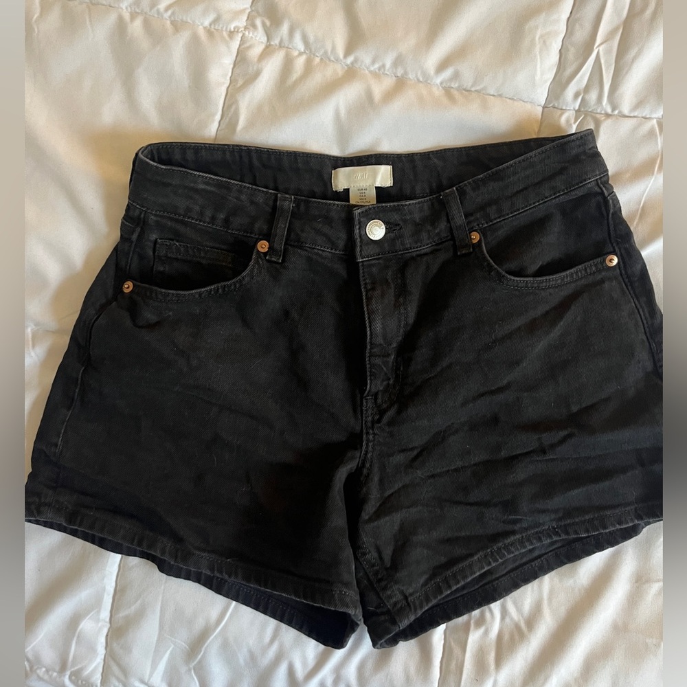Women's Black Denim Shorts